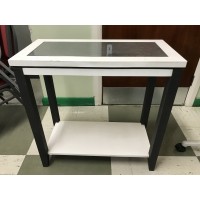 White and Black Glass Top Table