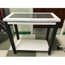 White and Black Glass Top Table